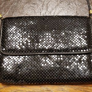 Whiting and Davis International Black Metal clutch